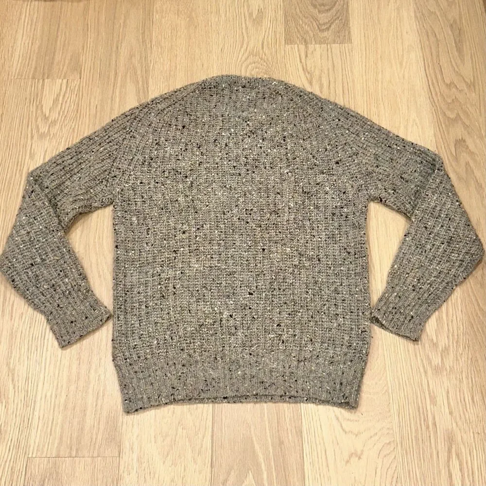 Vintage Woolrich 60s Knit Fisherman Sweater Beige Speckle Mens Sz Medium England